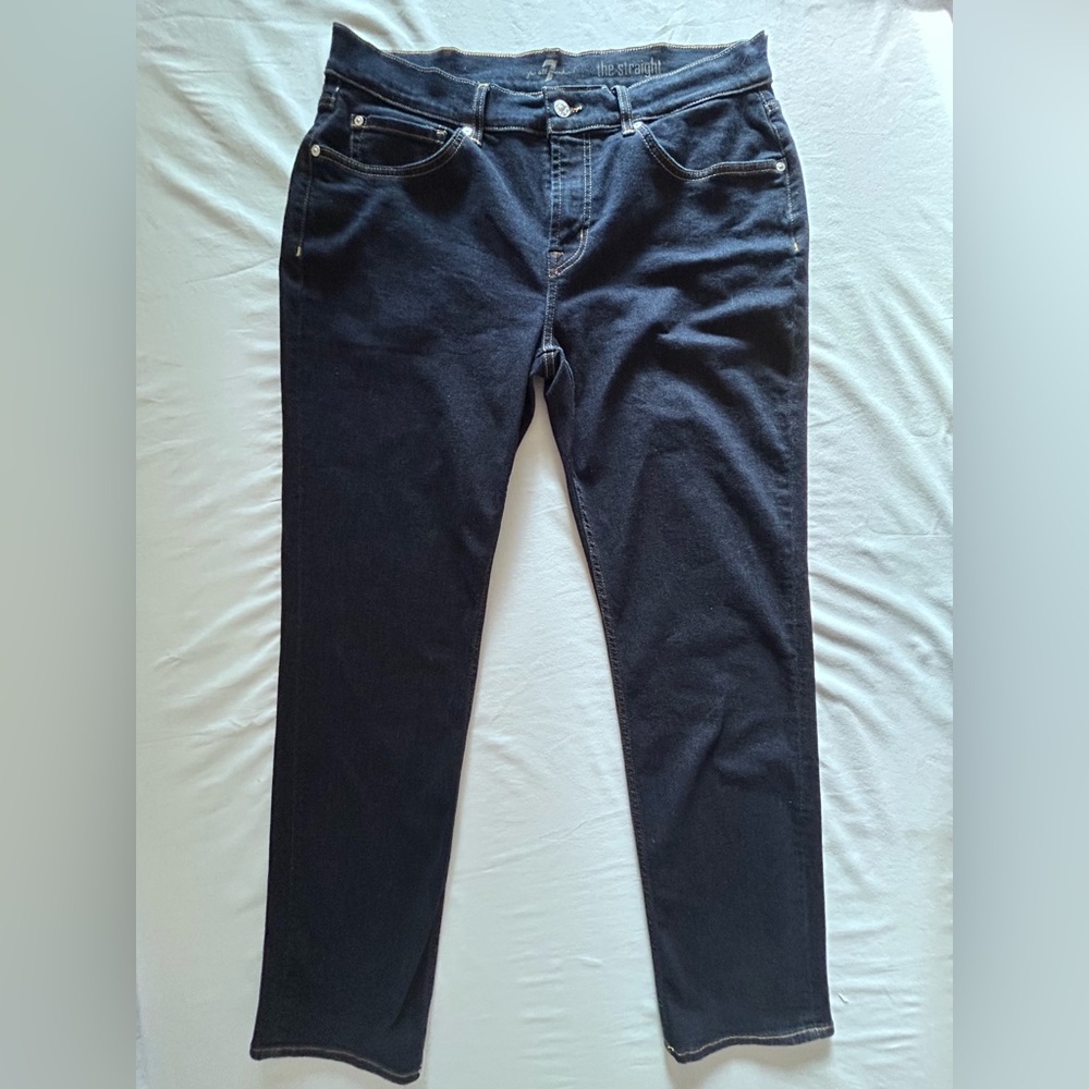 7 For All Mankind The Straight Jeans Mens 36 Dark Wash Premium Denim